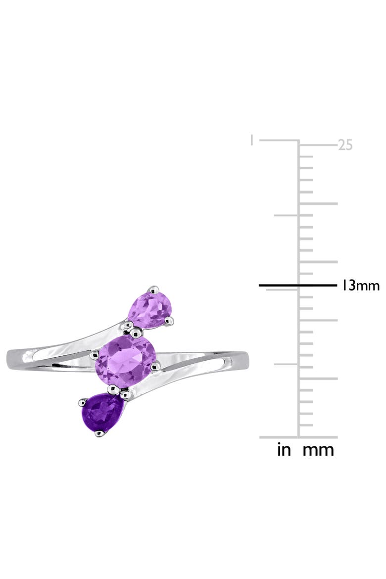 Amethyst 3-Stone Bypass Ring Sterling Silver, Alternate, color, Amethyst