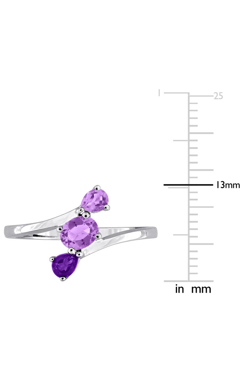 Julianna B. Amethyst 3-Stone Bypass Ring Sterling Silver, Alternate, color, Amethyst