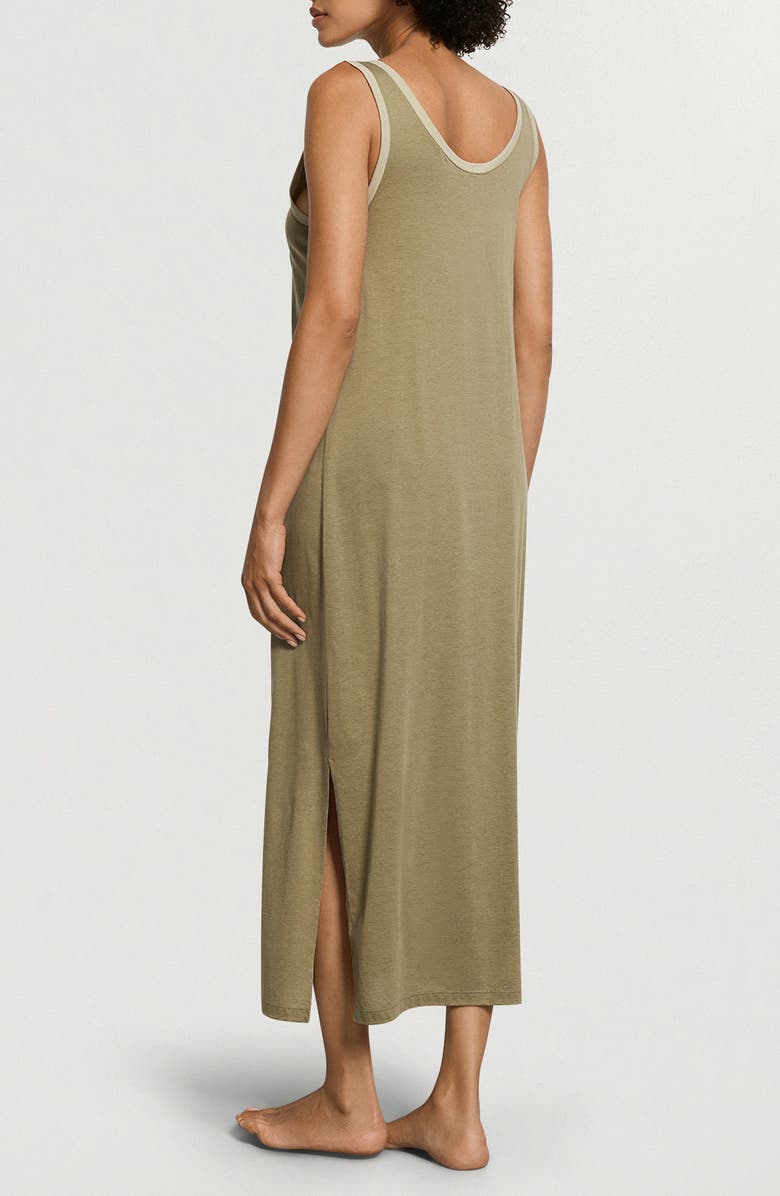 Hanro Laura Long Tank Nightgown, Alternate, color, Covert Green