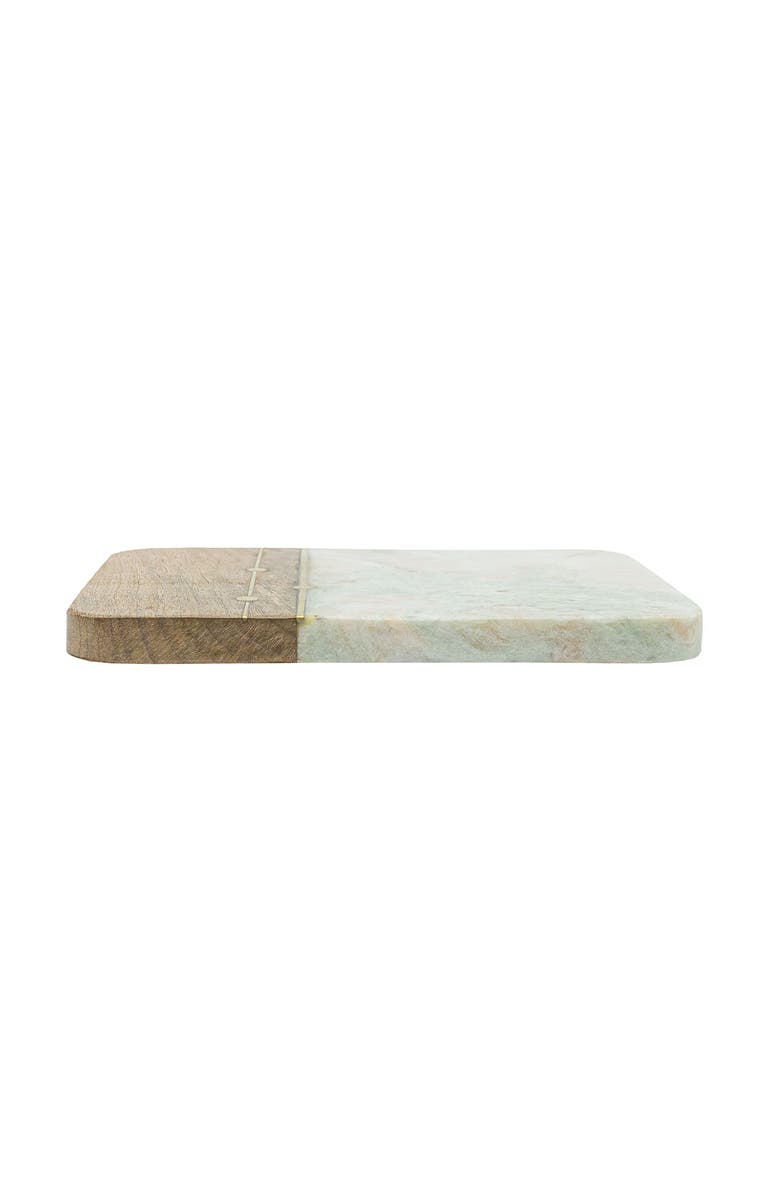 Foreside Home and Garden Elise Light Green Onyx Marble Serving Board, Alternate, color, White