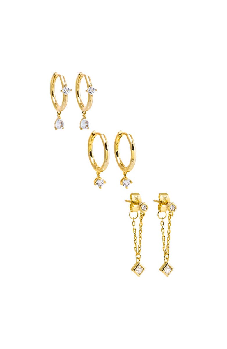 BY ADINA EDEN CZ Dangling Drop Earring Combo Set, Main, color, 