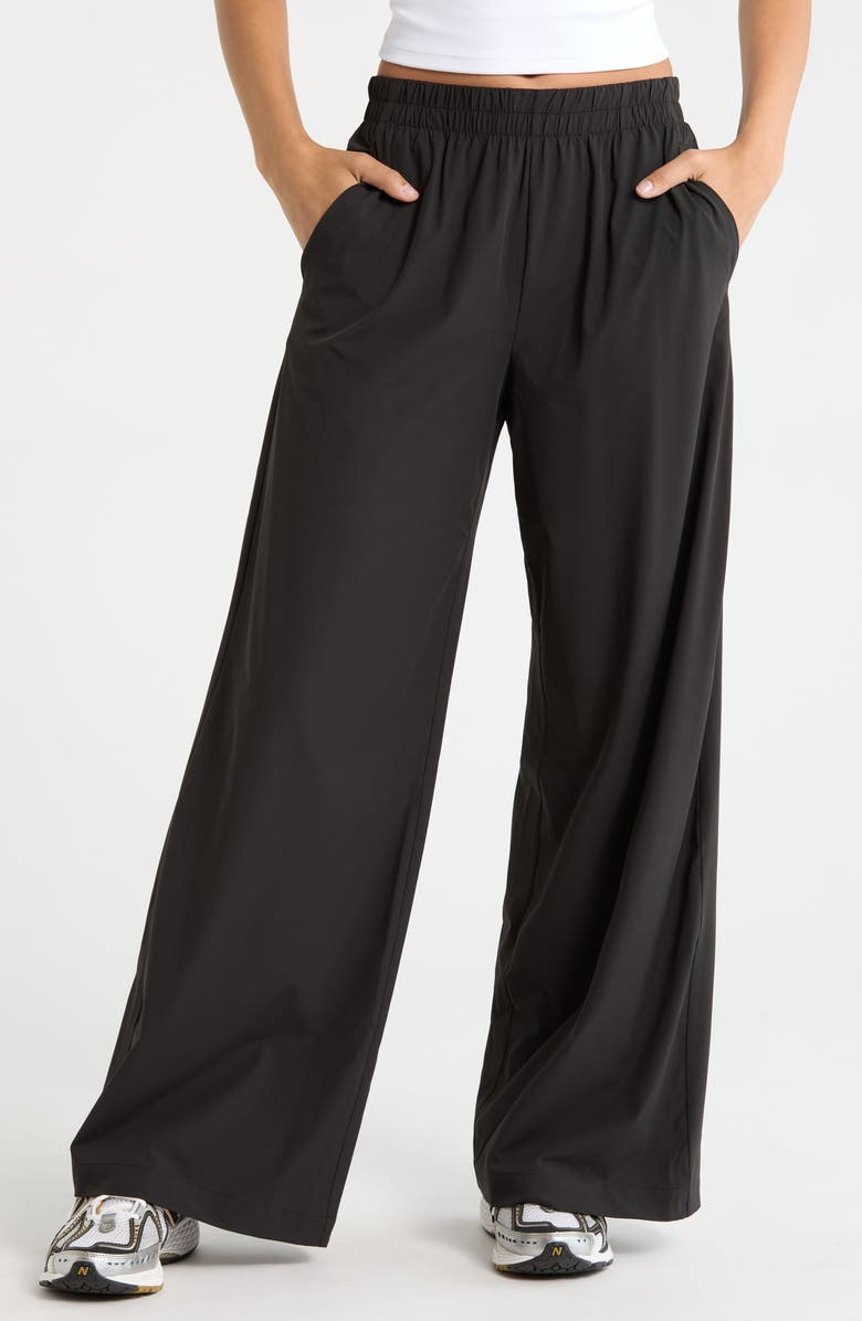 Zella Atlas Wide Leg Pants, Main, color, Black