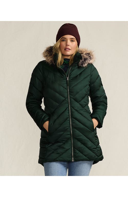 Lands' End Plus Size Featherfree Cozy Fleece Lined Winter Coat In Green