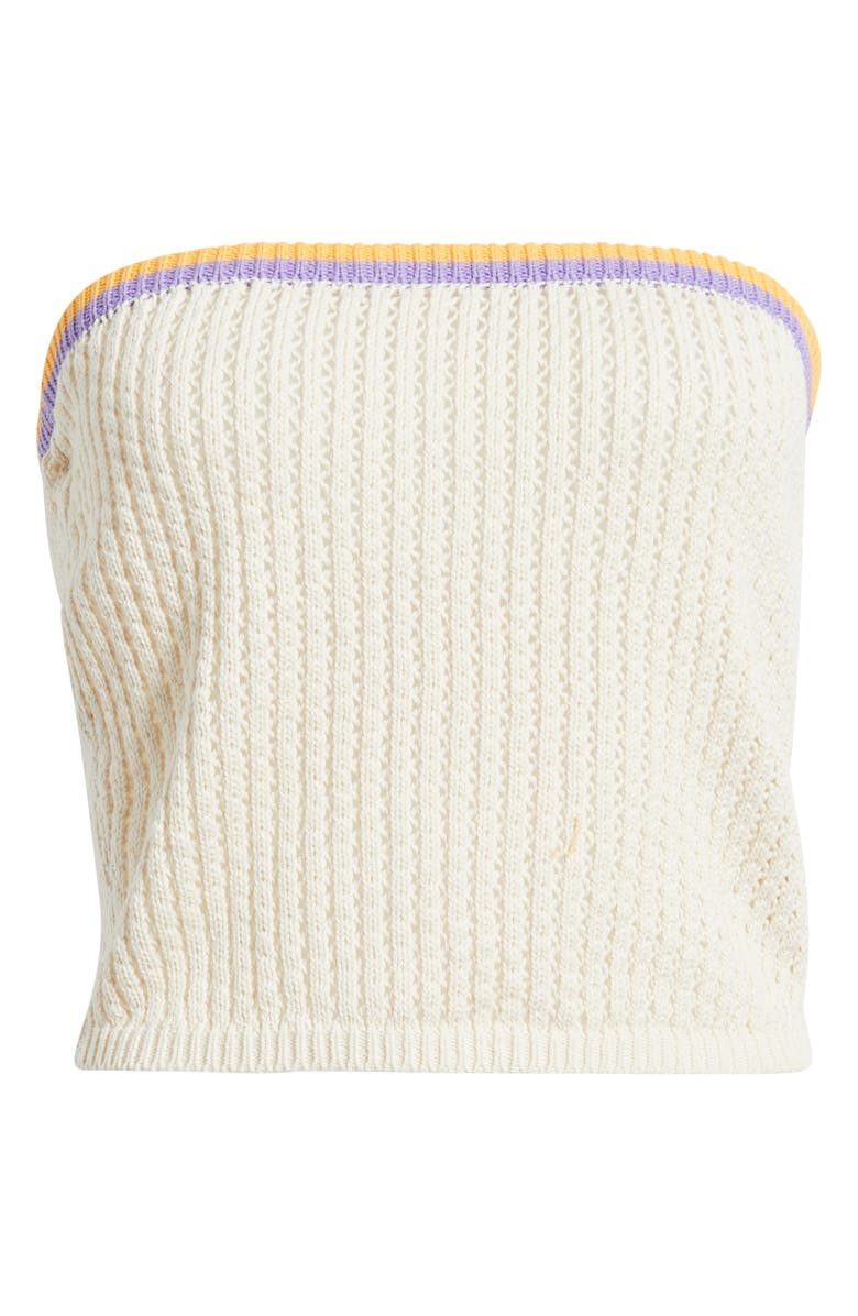 Rip Curl Cala Vadella Strapless Crochet Sweater, Alternate, color, Off White