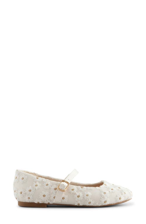Next Kids' Embroidered Daisy Mary Jane Flat In Neutral