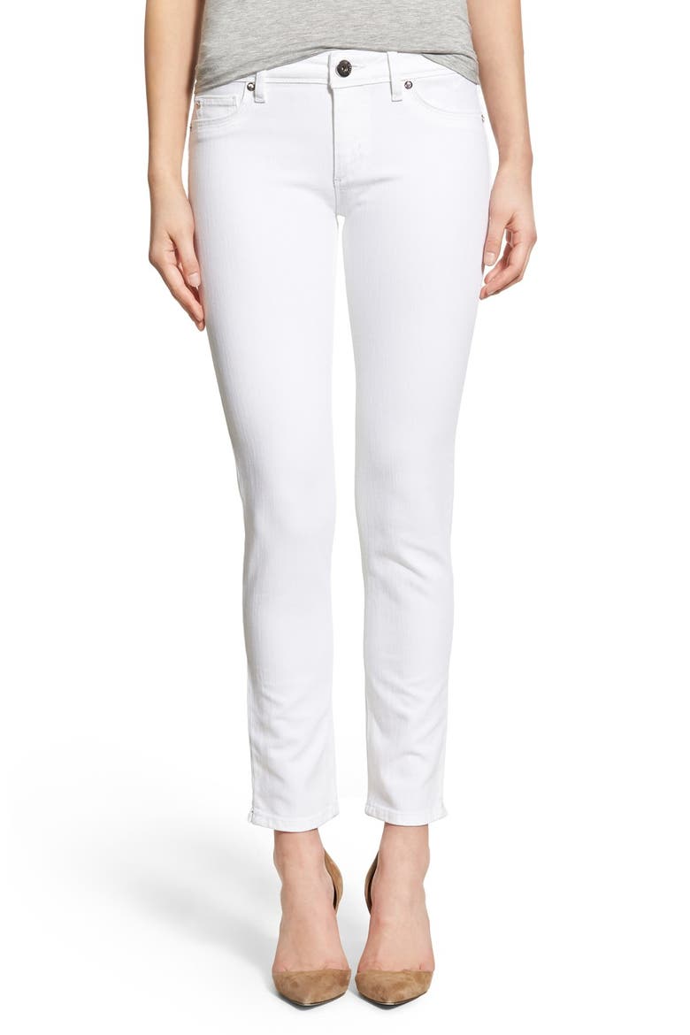 'Angel' Ankle Cigarette Jeans, Main, color, MILK
