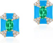 GOSHWARA Queen Octagon Emerald & Diamond Earrings