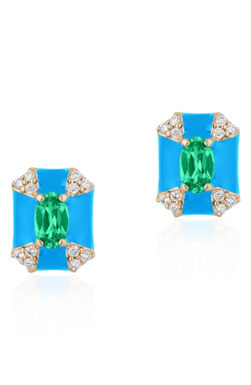 Goshwara Queen Octagon Emerald & Diamond Earrings