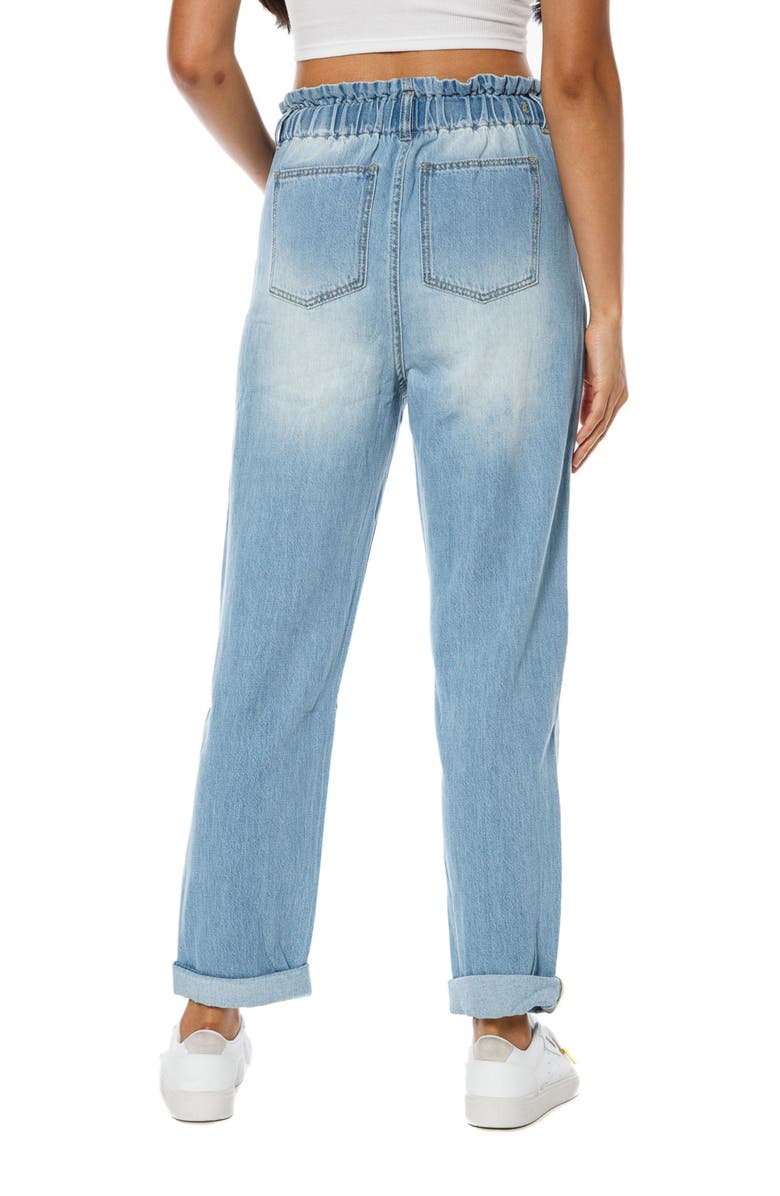 Juicy Couture High Waist Relaxed Fit Drawstring Jeans, Alternate, color, 