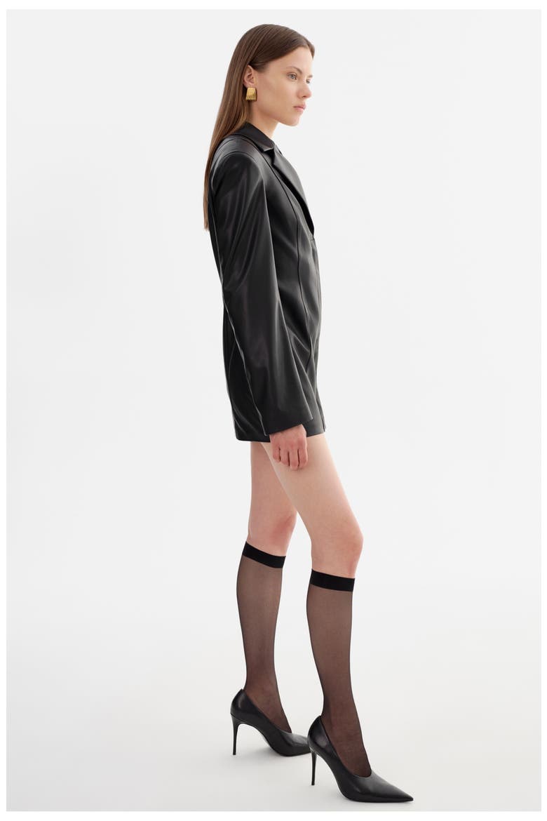 Benedetta | Faux Leather Blazer Dress, Alternate, color, Black