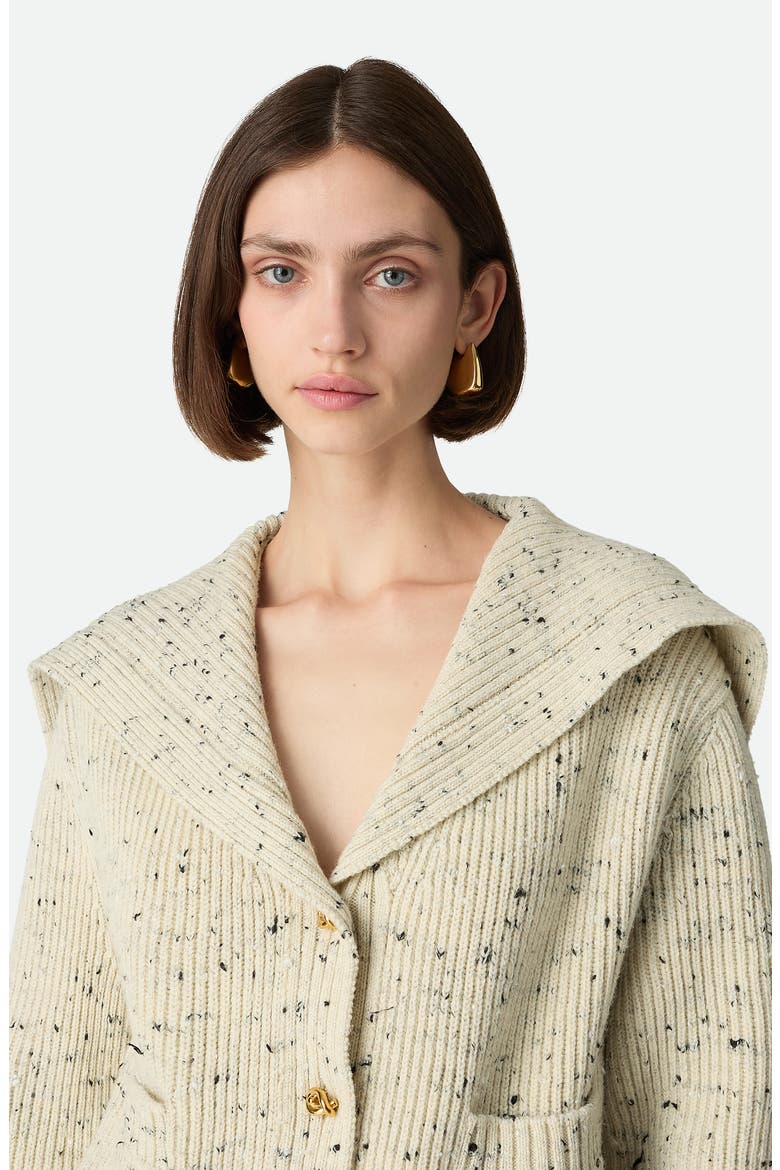 Knot Button Wool Blend Rib Cardigan, Alternate, color, 9317 DOVE