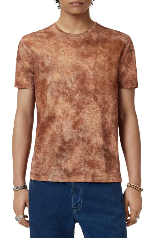 John Varvatos Campana Regular Fit Linen T-shirt In Brown