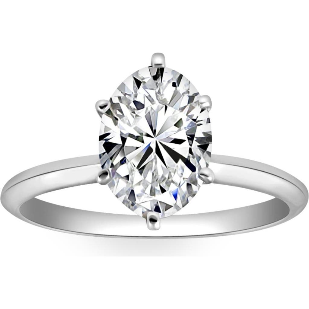 Bliss Diamond 2ct Platinum Oval Diamond 6-prong Solitaire Engagement Ring Lab Grown In Platinum