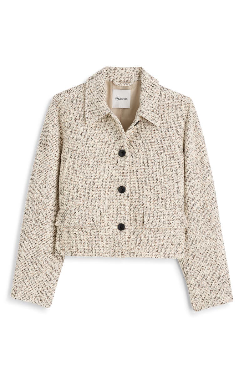 Madewell Tweed Lady Jacket, Alternate, color, Ivory Brown
