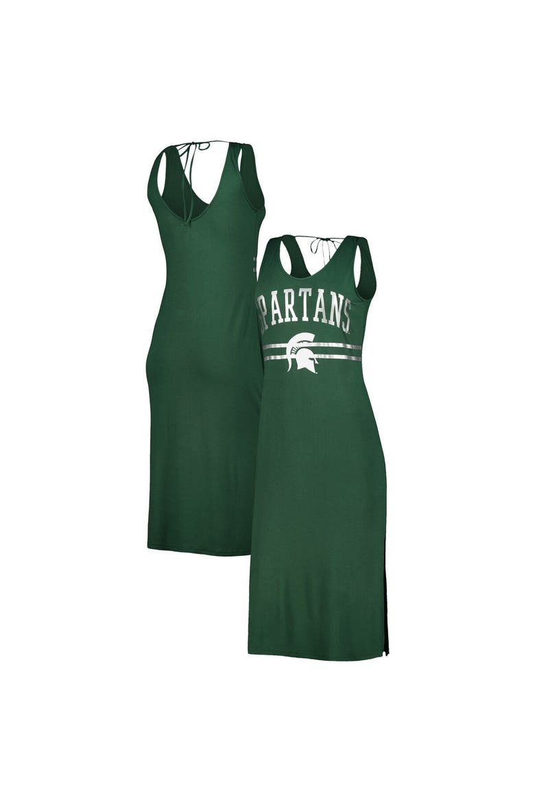 Women's G-III 4Her by Carl Banks Green Michigan State Spartans Training V-Neck Maxi Dress, Main, color, Green