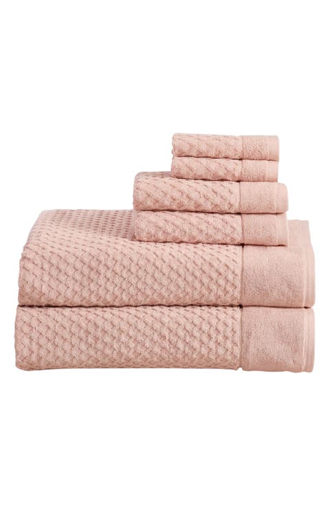 Diamond Waffle Texture 6-Piece Towel Set