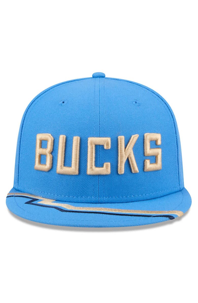 New Era Men's New Era Blue Milwaukee Bucks 2024/25 City Edition 9FIFTY Snapback Hat, Alternate, color,