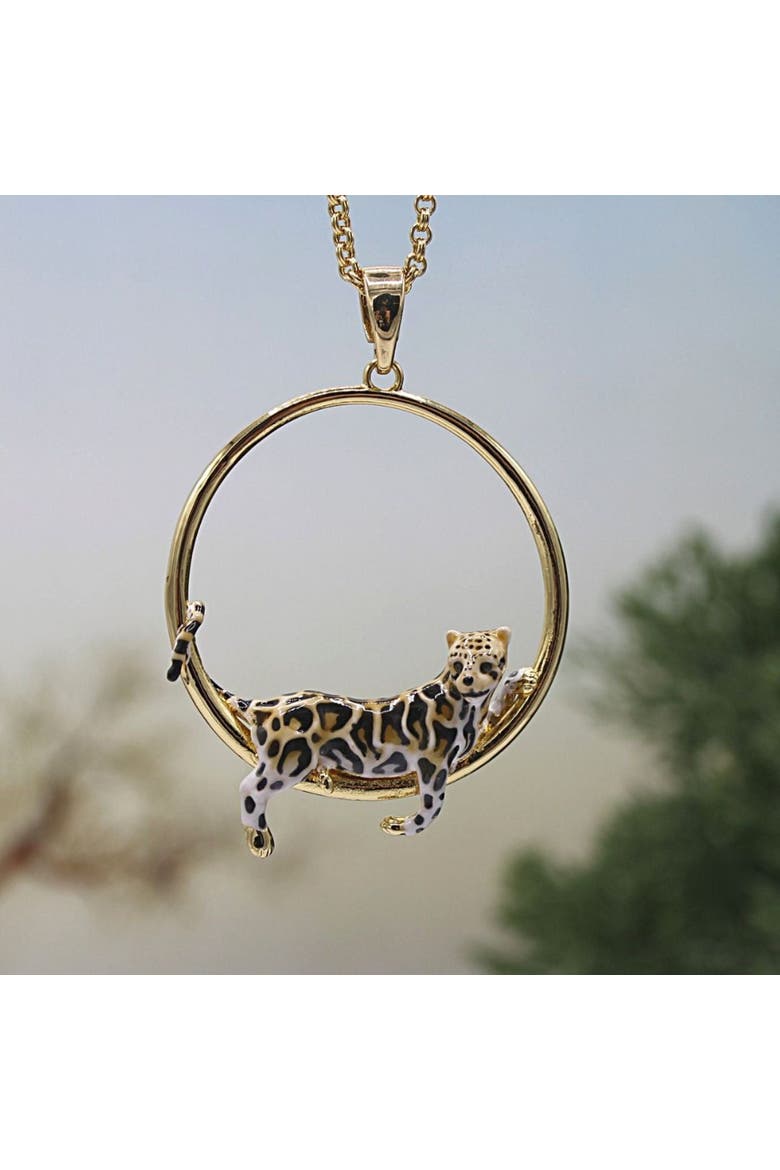 Clouded Leopard Hoop Necklace, Alternate, color, Leopard