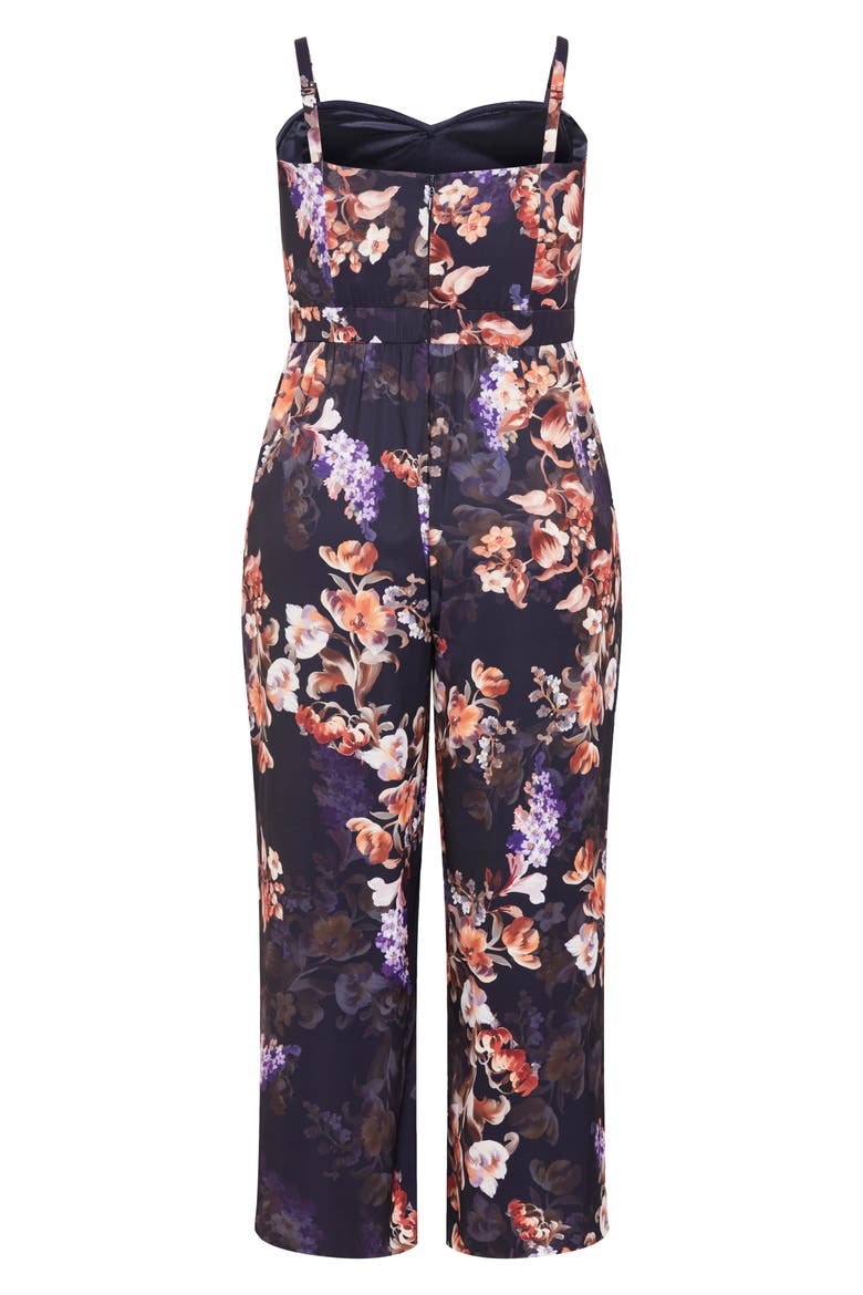 Fiona Floral Print Jumpsuit, Alternate, color, NAVY PRINT