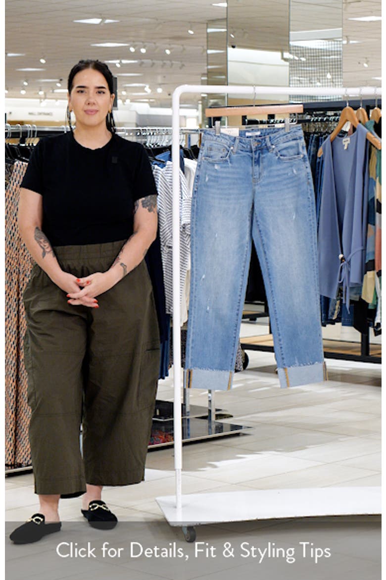 Cuffed Raw Hem Straight Leg Jeans video