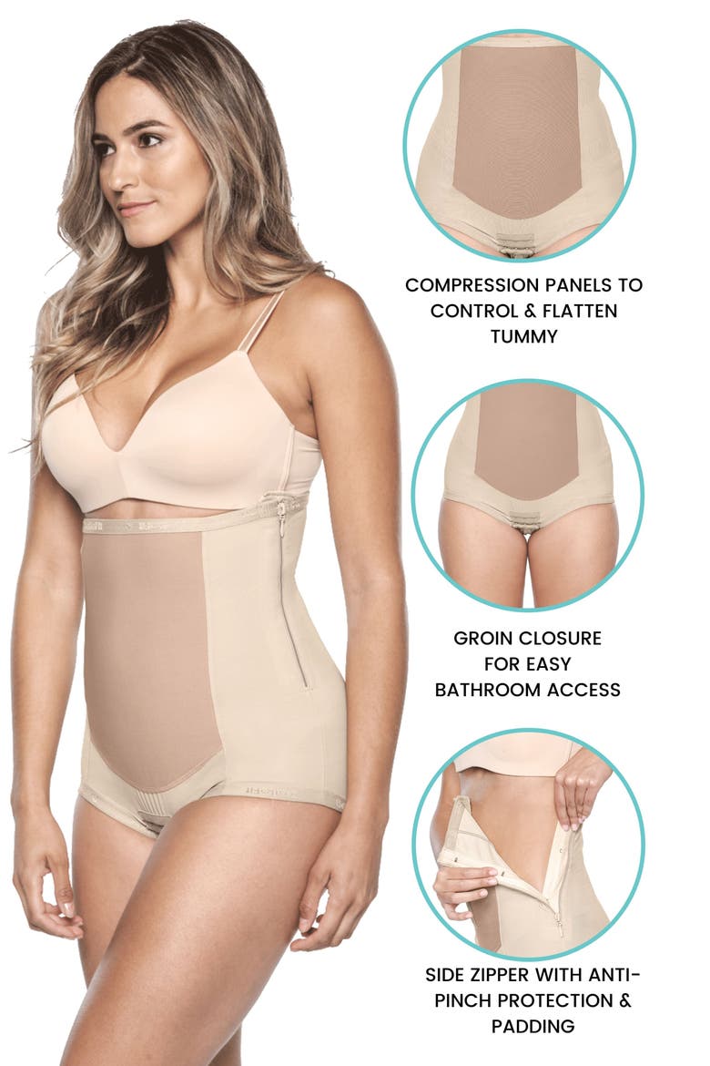 Postpartum Side Zip Girdle, Alternate, color, BEIGE