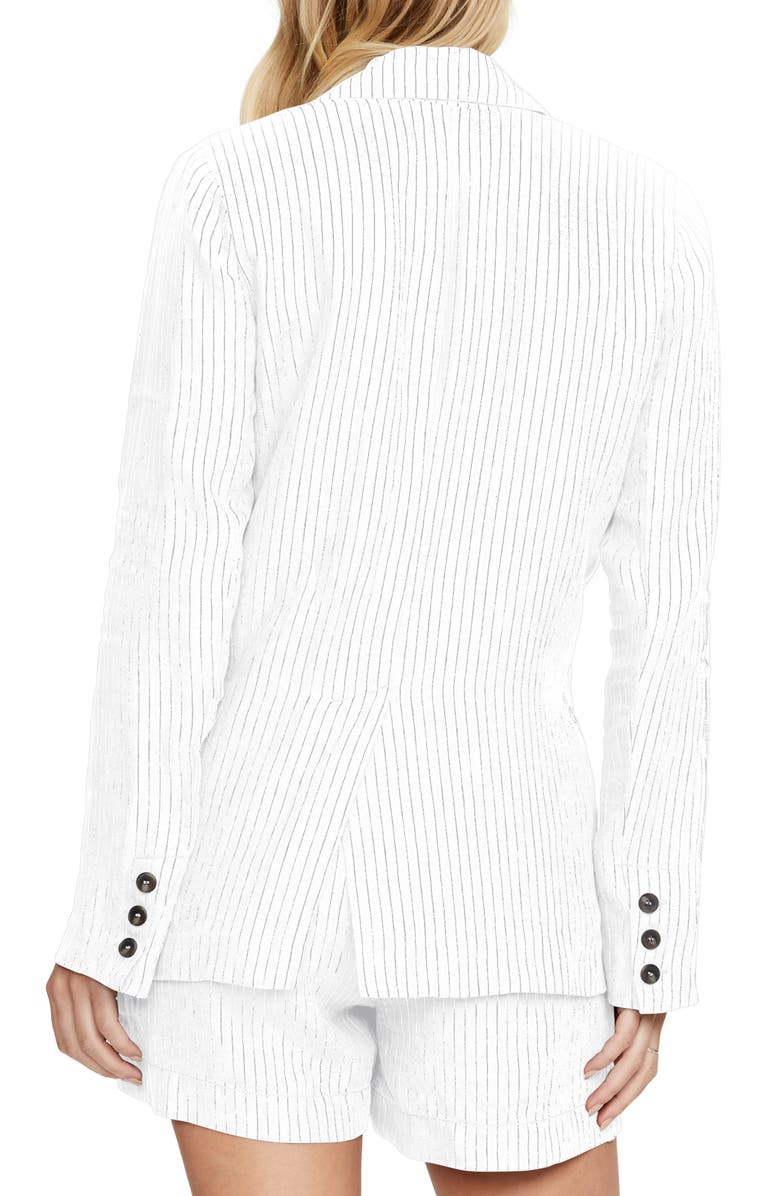 Michael Stars Lottie Pinstripe Linen Blazer, Alternate, color, 