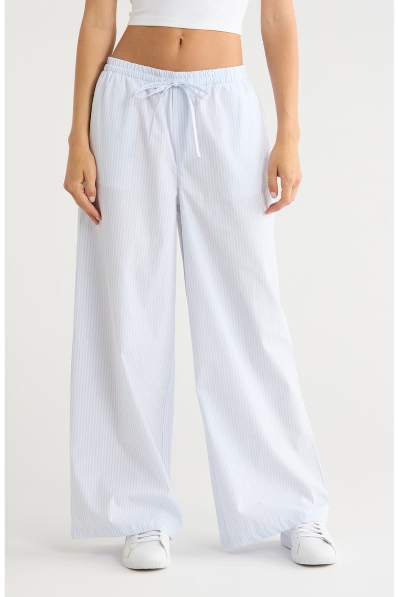 Poplin Pajama Pants, Main, color, BLUE- WHITE STRIPE