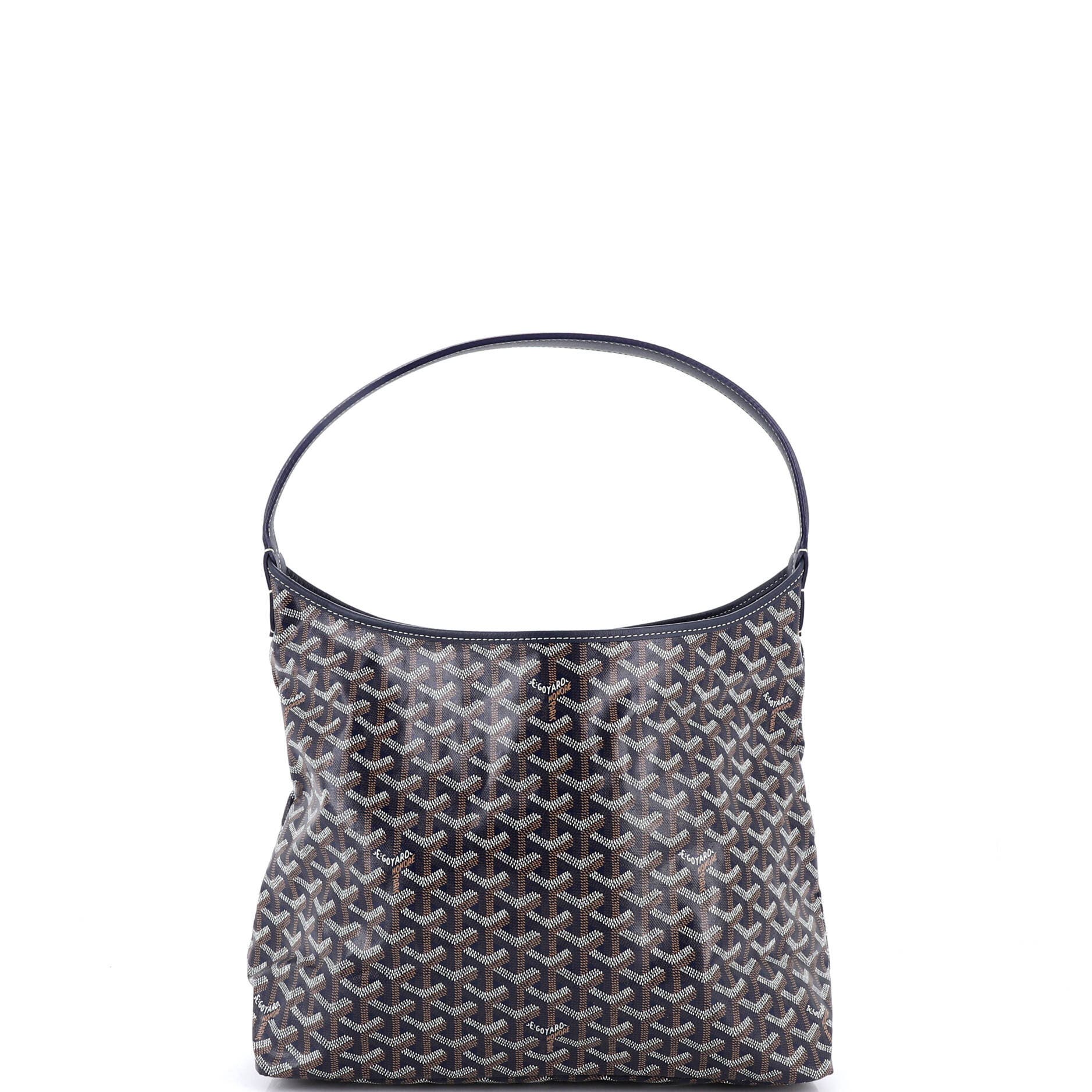 Pre-Owned Goyard Boheme Hobo Printed Coated Canvas, Alternate, color, Blue