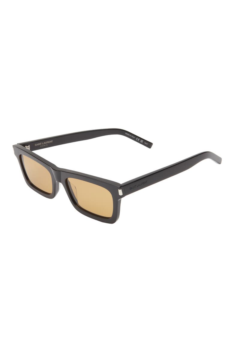 54mm Square Sunglasses, Alternate, color, BLACK BLACK YELLOW