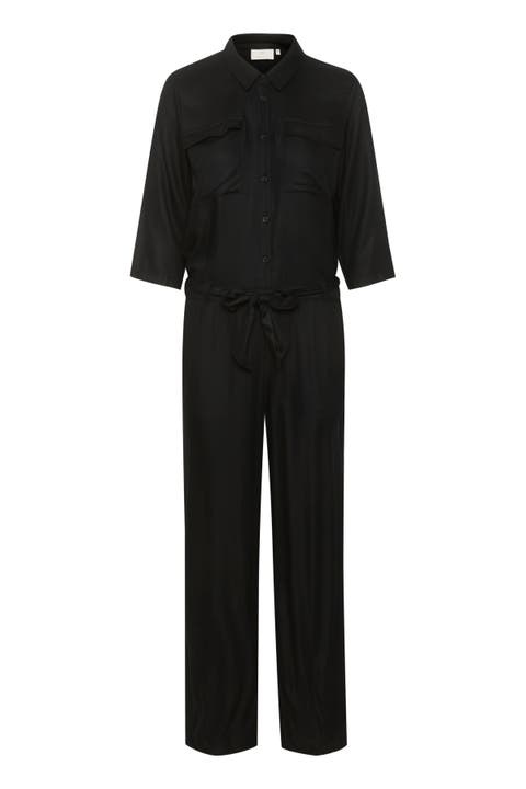 Ruthie Half Sleeve Button Jumpsuit