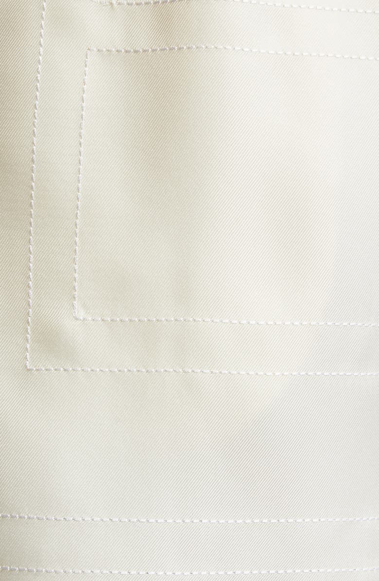 TOTEME Monogram Organic Silk Pajama Shorts, Alternate, color, Cream