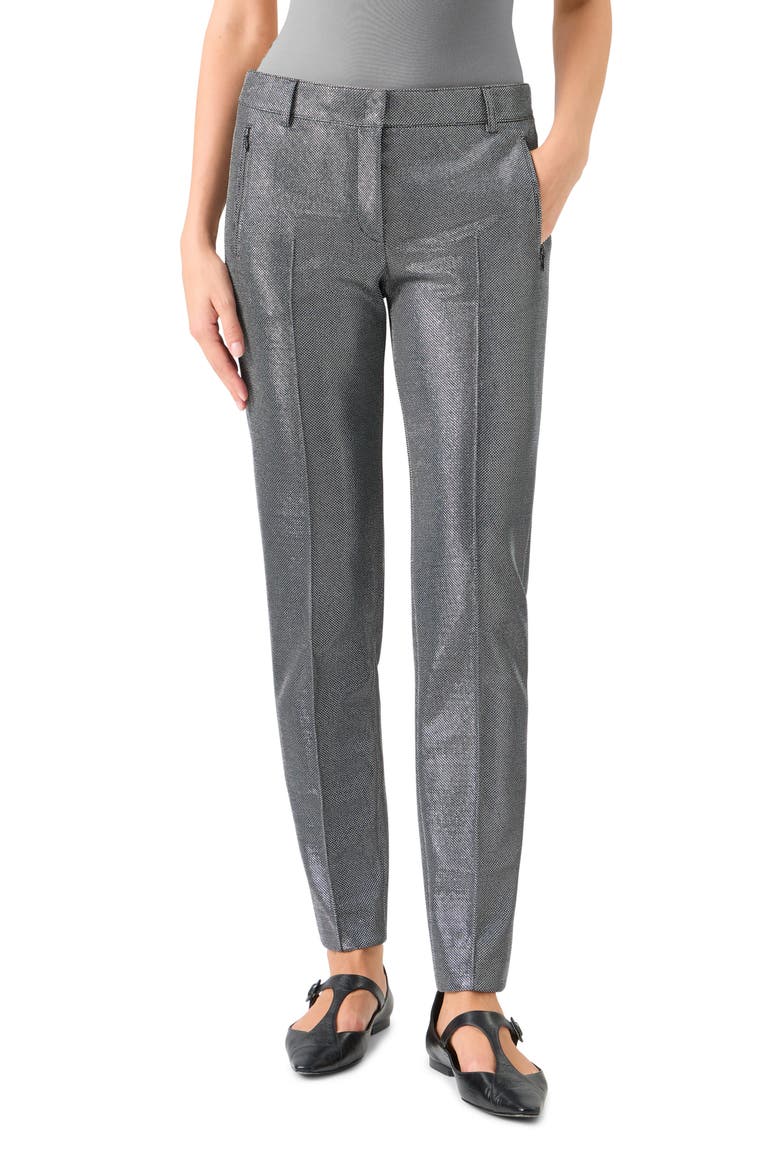 Brushed Metallic Tailored Pants, Main, color, BRUSHED STEEL