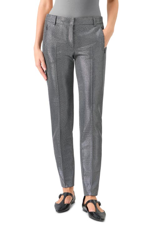 Brushed Metallic Tailored Pants