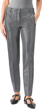 Akris punto Brushed Metallic Tailored Pants