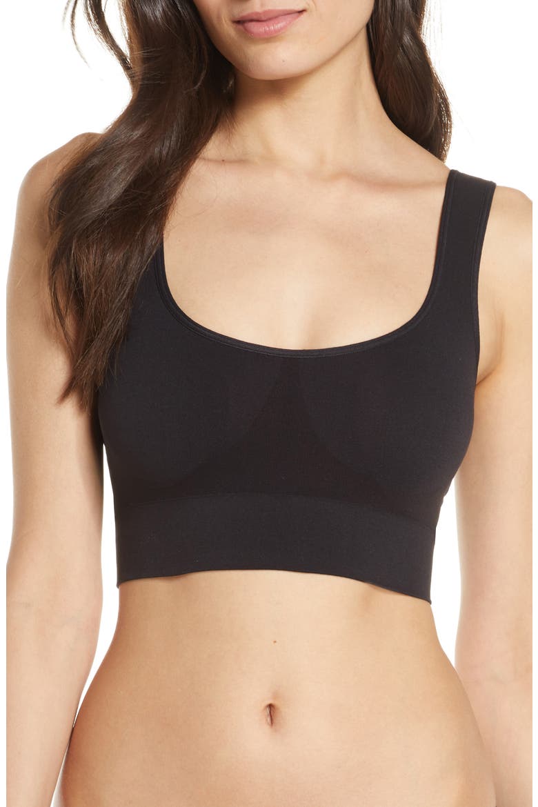 Seamless Tank Bralette, Main, color, BLACK