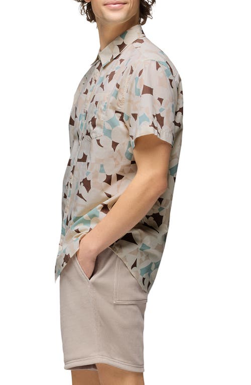 Prana Stimmersee Short Sleeve Button-up Shirt In Almond Edamame
