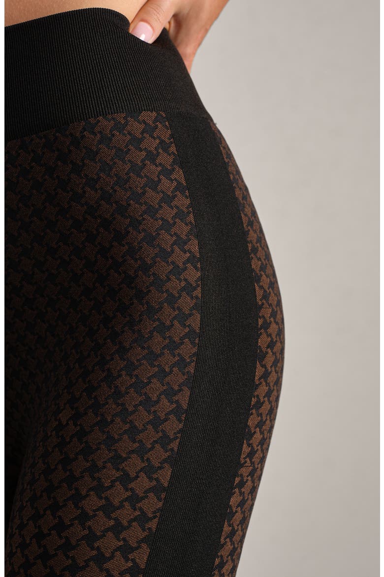 Houndstooth Check Leggings, Alternate, color, CHESTNUT BROWN