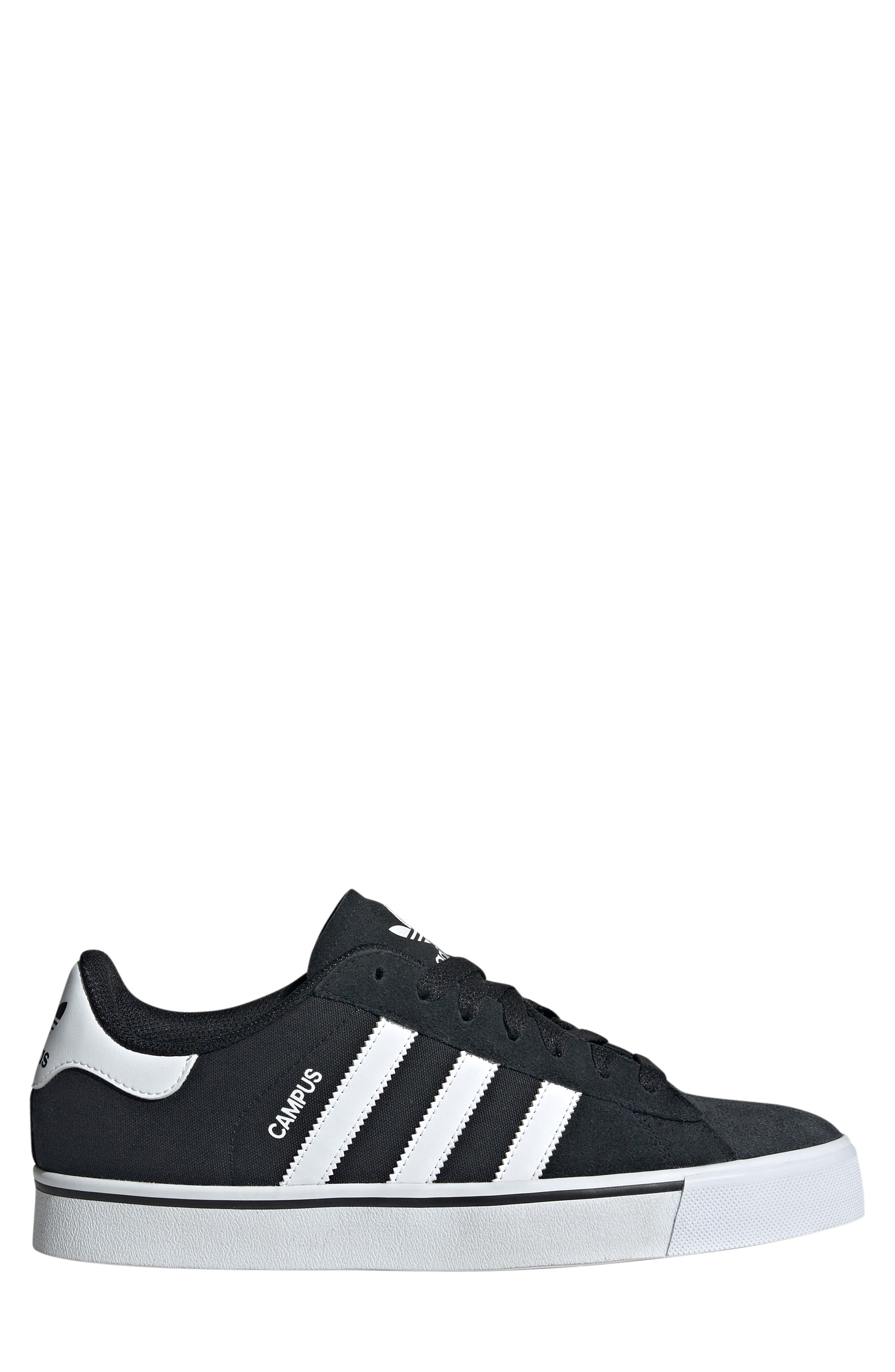 adidas Campus Vulcanized Sneaker, Alternate, color, Black/ White/ Gum