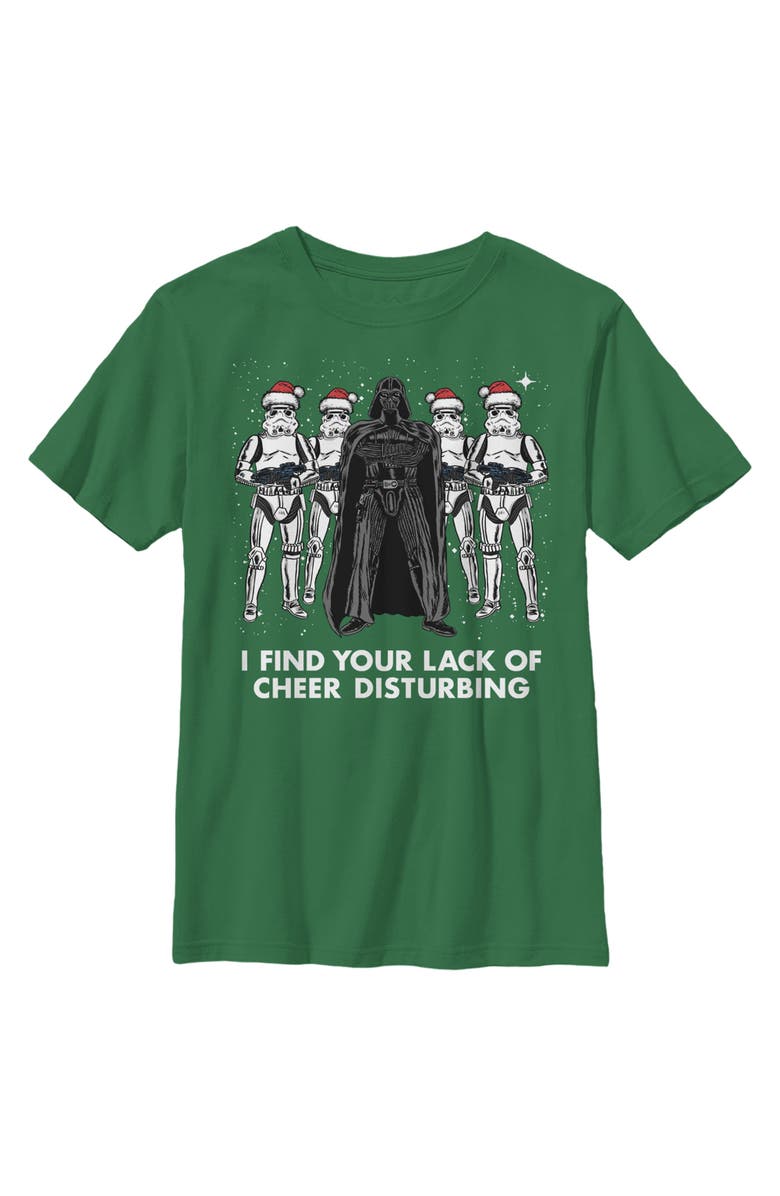 Star Wars Boy's Star Wars Vader Lack of Cheer Disturbing  Graphic T-Shirt, Main, color, Kelly Green