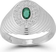 SPHERA MILANO 14k Gold Over Silver Cubic Zirconia Signet Ring