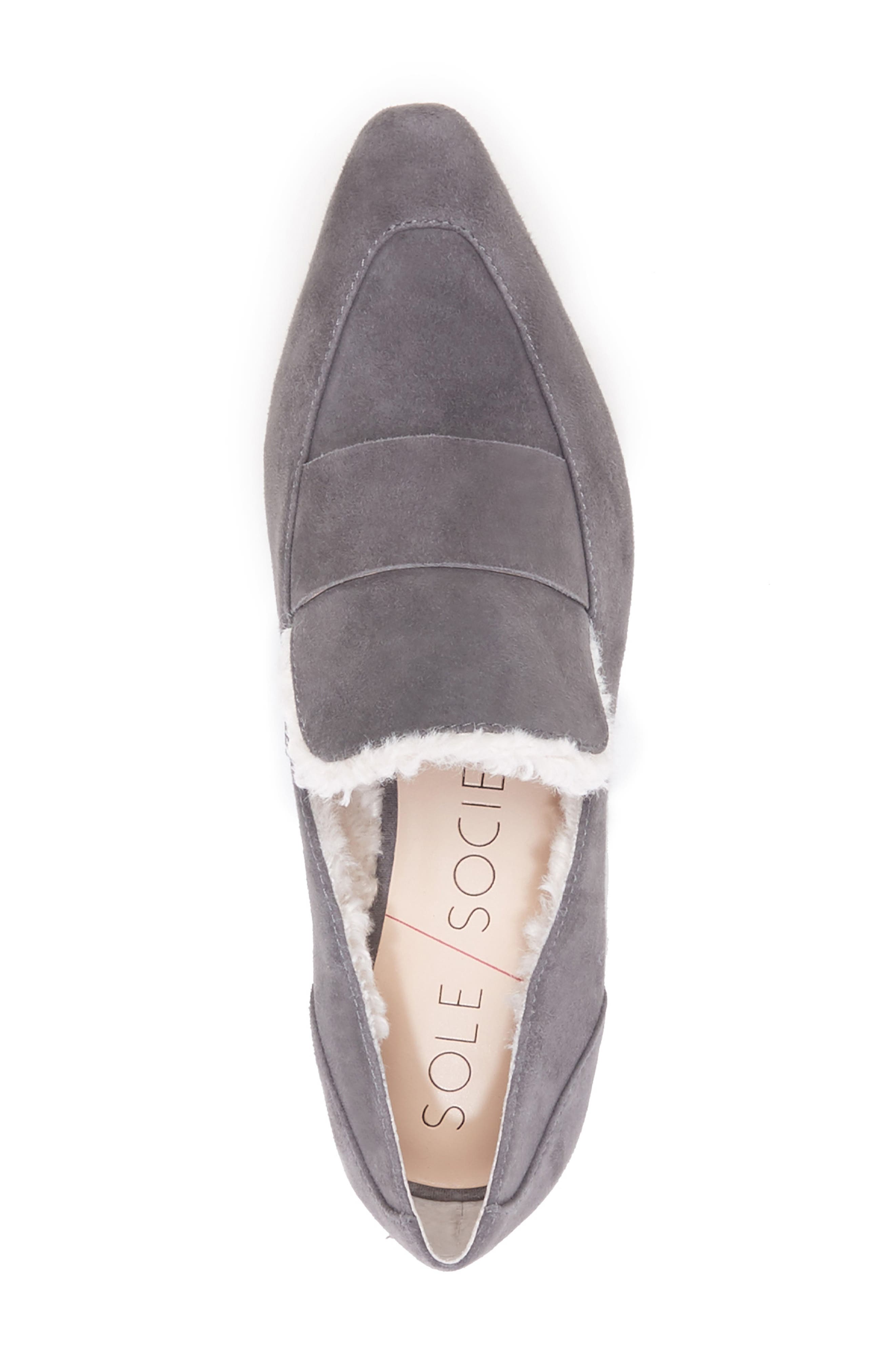 Bettina Loafer, Alternate, color, GREY STONE SUEDE
