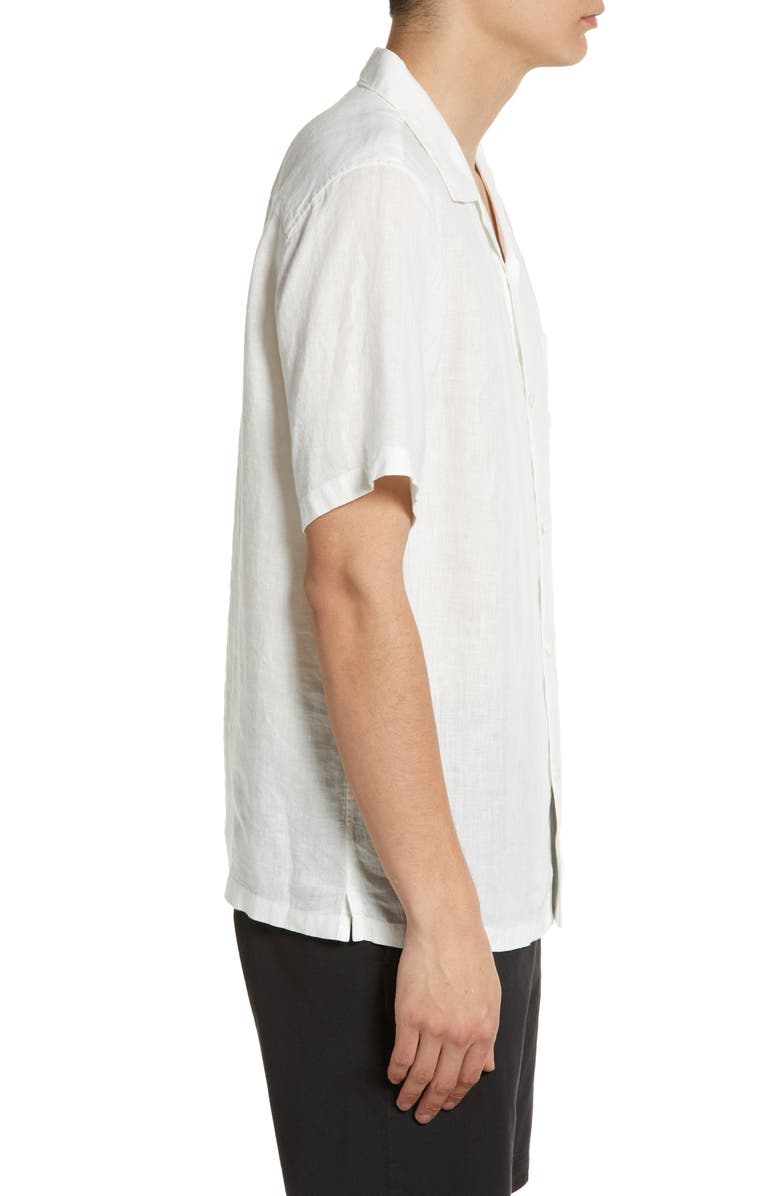Theory Noll Short Sleeve Linen Button-Up Camp Shirt, Alternate, color, 