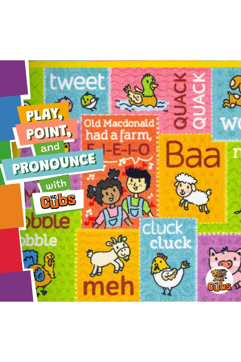 Educational Rug ABC Alphabet Animal Sounds, 8x10' Playmat, Alternate, color, Multicolored