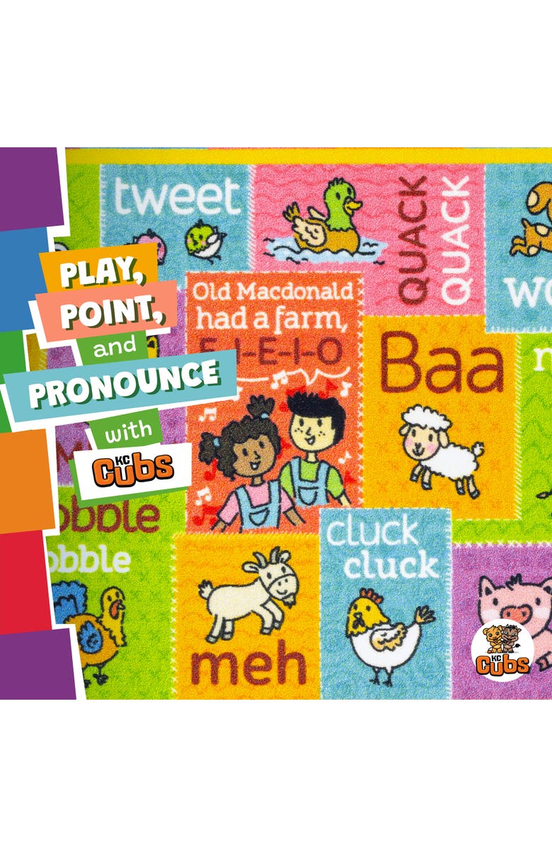 KC Cubs Educational Rug ABC Alphabet Animal Sounds - 3x5' Playmat, Alternate, color, Multicolored
