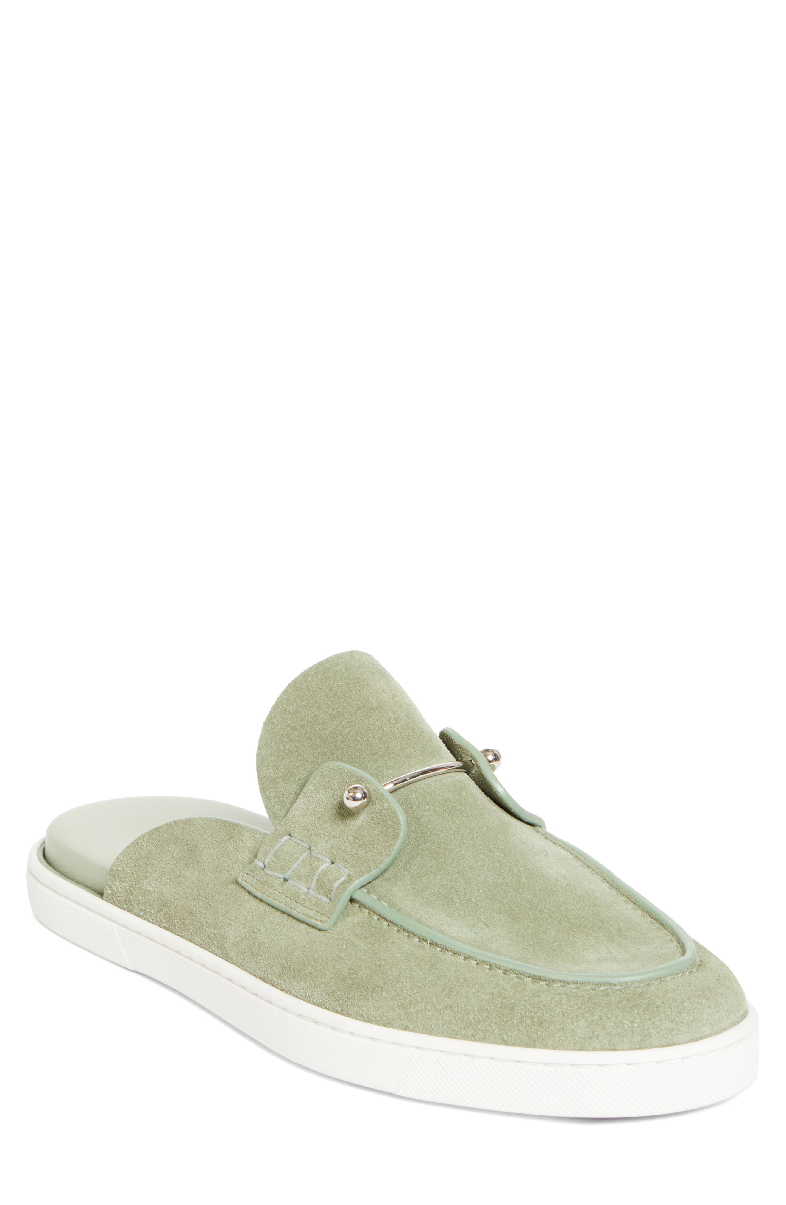 Christian Louboutin Chanme Pierced Loafer Mule, Main, color, Haiiro