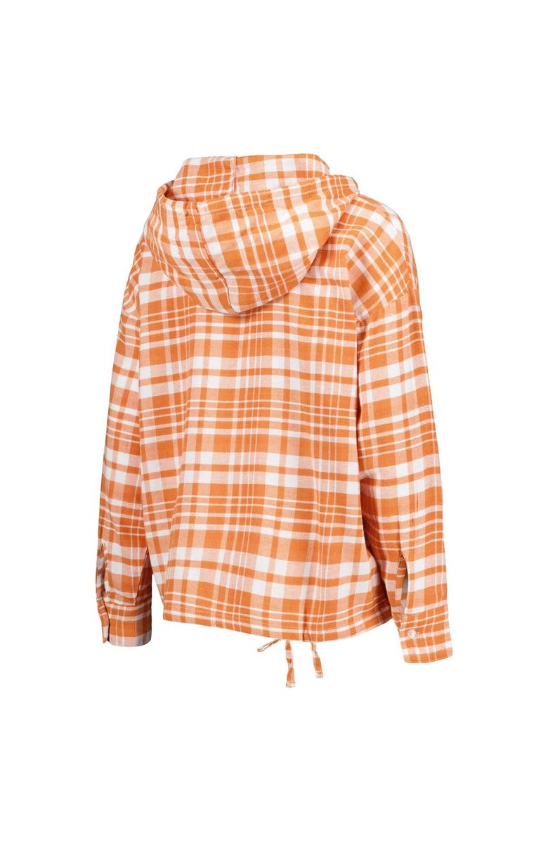 CONCEPTS SPORT Women's Concepts Sport Texas Orange Texas Longhorns Mainstay Lightweight Flannel Plaid Pullover Hoodie, Alternate, color, 