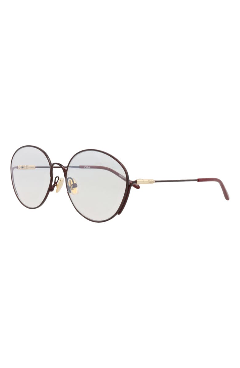 Chloé 57mm Round Sunglasses, Alternate, color, Burgundy Burgundy Transparent