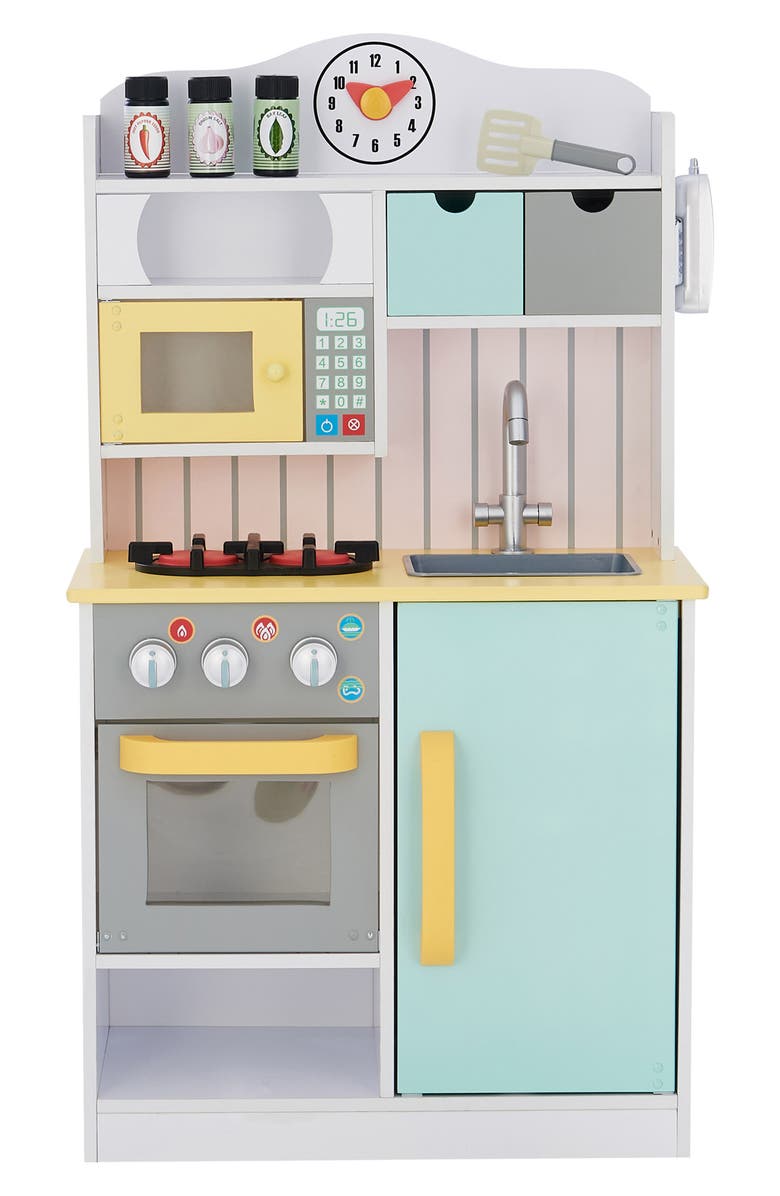 Teamson Kids Little Chef Florence Kitchen Playset, Alternate, color, White/ Green/ Yellow