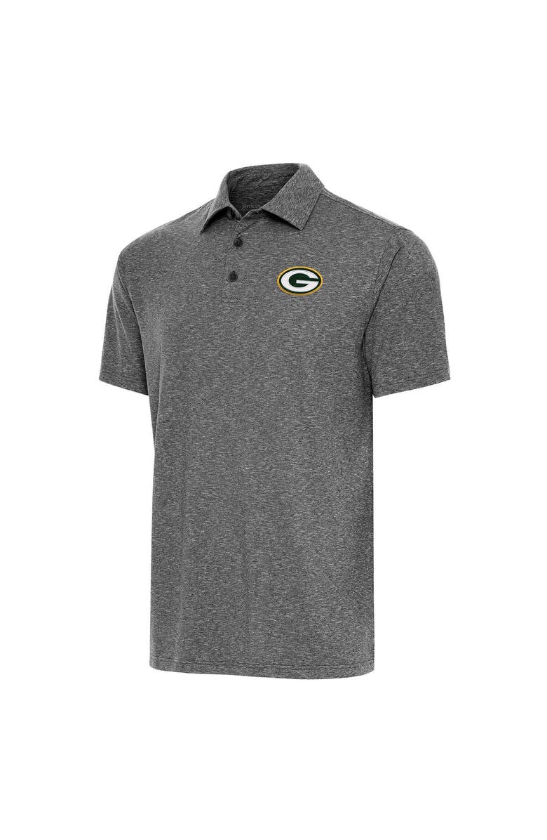 ANTIGUA Men's Antigua  Heather Black Green Bay Packers Par Polo, Main, color, 