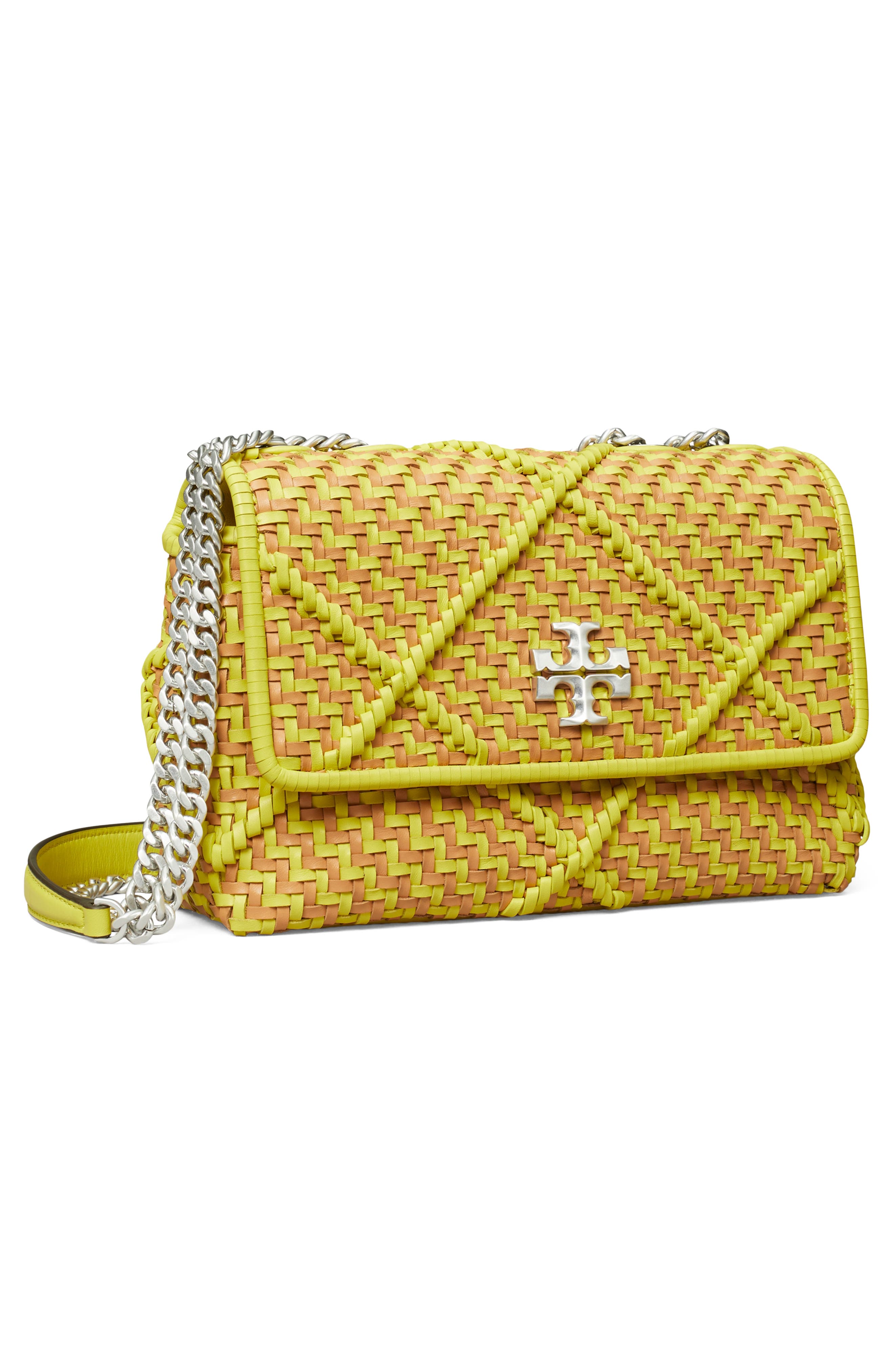 Tory Burch Small Kira Diamond Weave Convertible Leather Shoulder Bag, Alternate, color, 